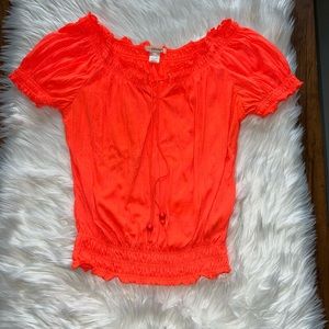 Self Esteem neon orange top. Woman’s size Medium